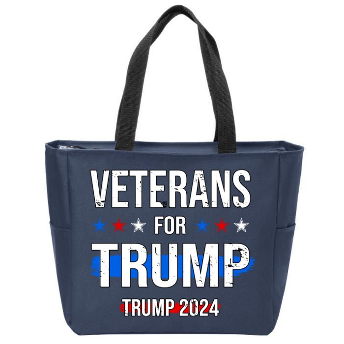 Veterans For Trump 2024 Zip Tote Bag