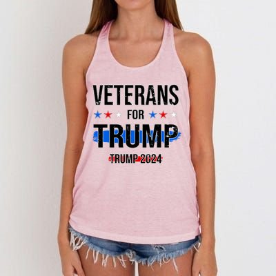 Veterans For Trump 2024 Women's Knotted Racerback Tank