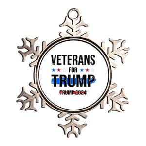 Veterans For Trump 2024 Metallic Star Ornament