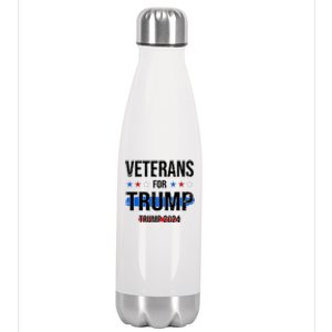 Veterans For Trump 2024 Stainless Steel Insulated Water Bottle