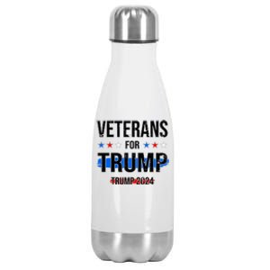 Veterans For Trump 2024 Stainless Steel Insulated Water Bottle