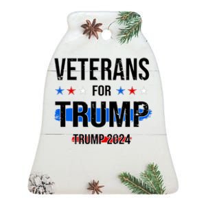 Veterans For Trump 2024 Ceramic Bell Ornament