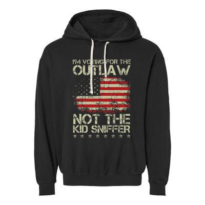 Voting For The Outlaw Political Humor Garment-Dyed Fleece Hoodie