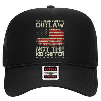 Voting For The Outlaw Political Humor High Crown Mesh Back Trucker Hat