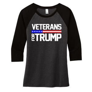 Veterans For Trump Women's Tri-Blend 3/4-Sleeve Raglan Shirt