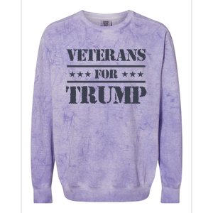 Veterans For Trump 2024 Colorblast Crewneck Sweatshirt