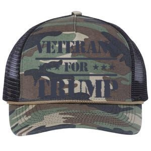 Veterans For Trump 2024 Retro Rope Trucker Hat Cap