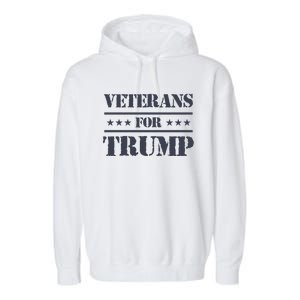 Veterans For Trump 2024 Garment-Dyed Fleece Hoodie