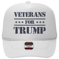 Veterans For Trump 2024 High Crown Mesh Back Trucker Hat