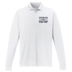 Veterans For Trump 2024 Performance Long Sleeve Polo