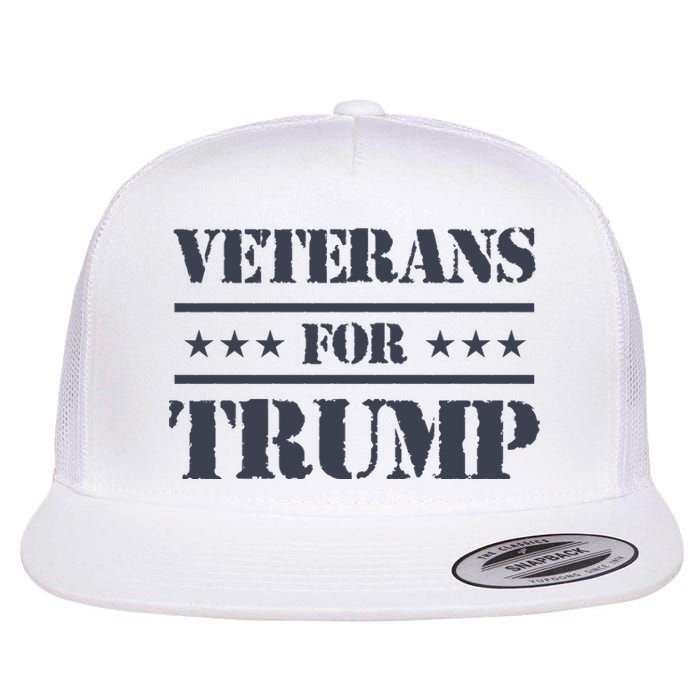 Veterans For Trump 2024 Flat Bill Trucker Hat