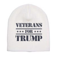 Veterans For Trump 2024 Short Acrylic Beanie