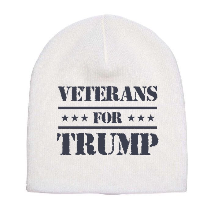 Veterans For Trump 2024 Short Acrylic Beanie