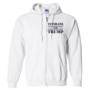 Veterans For Trump 2024 Full Zip Hoodie