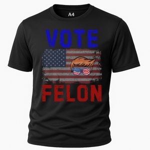 Vote Felon Trump 2024 45 And 47 Funny Vote For The Felon Design Cooling Performance Crew T-Shirt