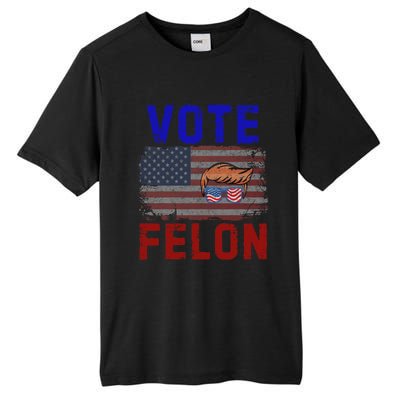 Vote Felon Trump 2024 45 And 47 Funny Vote For The Felon Design Tall Fusion ChromaSoft Performance T-Shirt