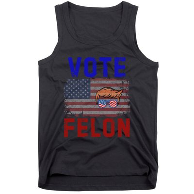 Vote Felon Trump 2024 45 And 47 Funny Vote For The Felon Design Tank Top