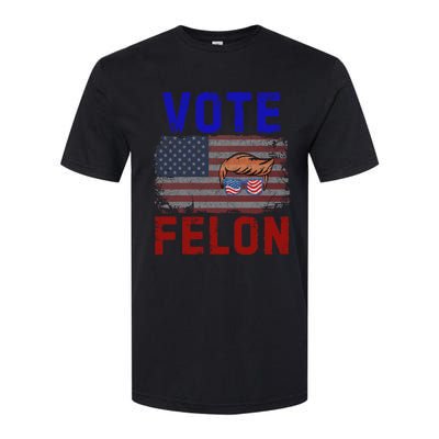 Vote Felon Trump 2024 45 And 47 Funny Vote For The Felon Design Softstyle CVC T-Shirt