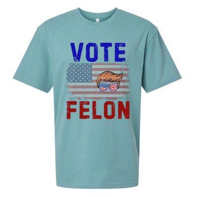 Vote Felon Trump 2024 45 And 47 Funny Vote For The Felon Design Sueded Cloud Jersey T-Shirt