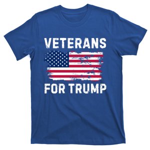 Veterans For Trump Usa Flag Slogan 2024 Army Vet Voter Funny Gift T-Shirt