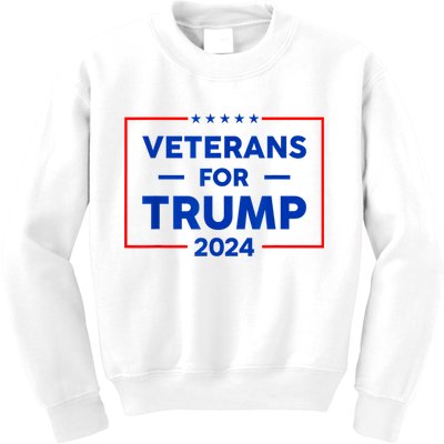 Veterans For Trump 2024 Kids Sweatshirt