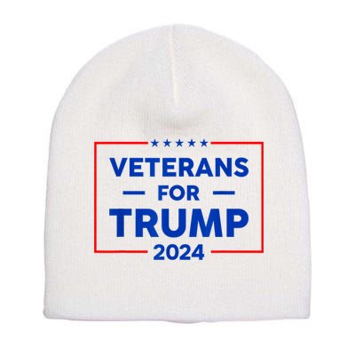 Veterans For Trump 2024 Short Acrylic Beanie
