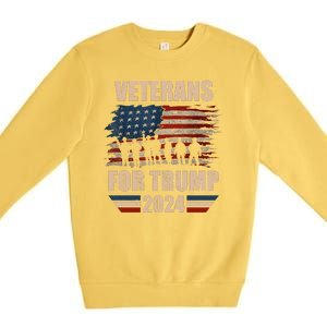 Veterans For Trump 2024 Pro American Troops Premium Crewneck Sweatshirt