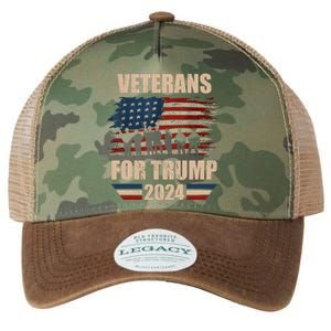 Veterans For Trump 2024 Pro American Troops Legacy Tie Dye Trucker Hat