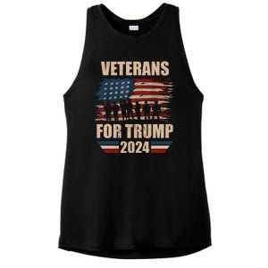 Veterans For Trump 2024 Pro American Troops Ladies PosiCharge Tri-Blend Wicking Tank