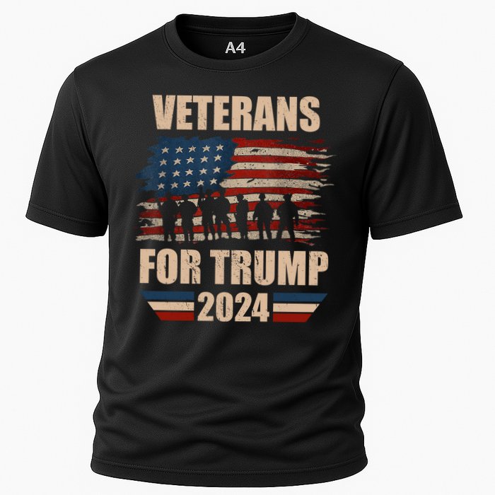 Veterans For Trump 2024 Pro American Troops Cooling Performance Crew T-Shirt