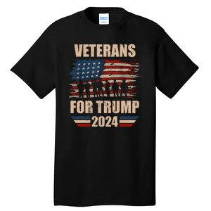 Veterans For Trump 2024 Pro American Troops Tall T-Shirt