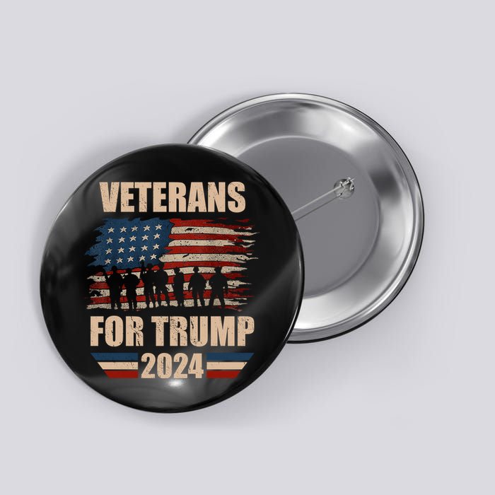 Veterans For Trump 2024 Pro American Troops Button