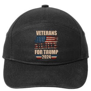 Veterans For Trump 2024 Pro American Troops 7-Panel Snapback Hat