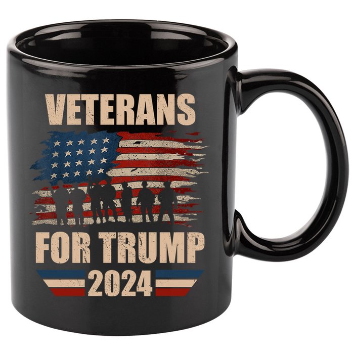 Veterans For Trump 2024 Pro American Troops 11oz C Handle Ceramic Mug