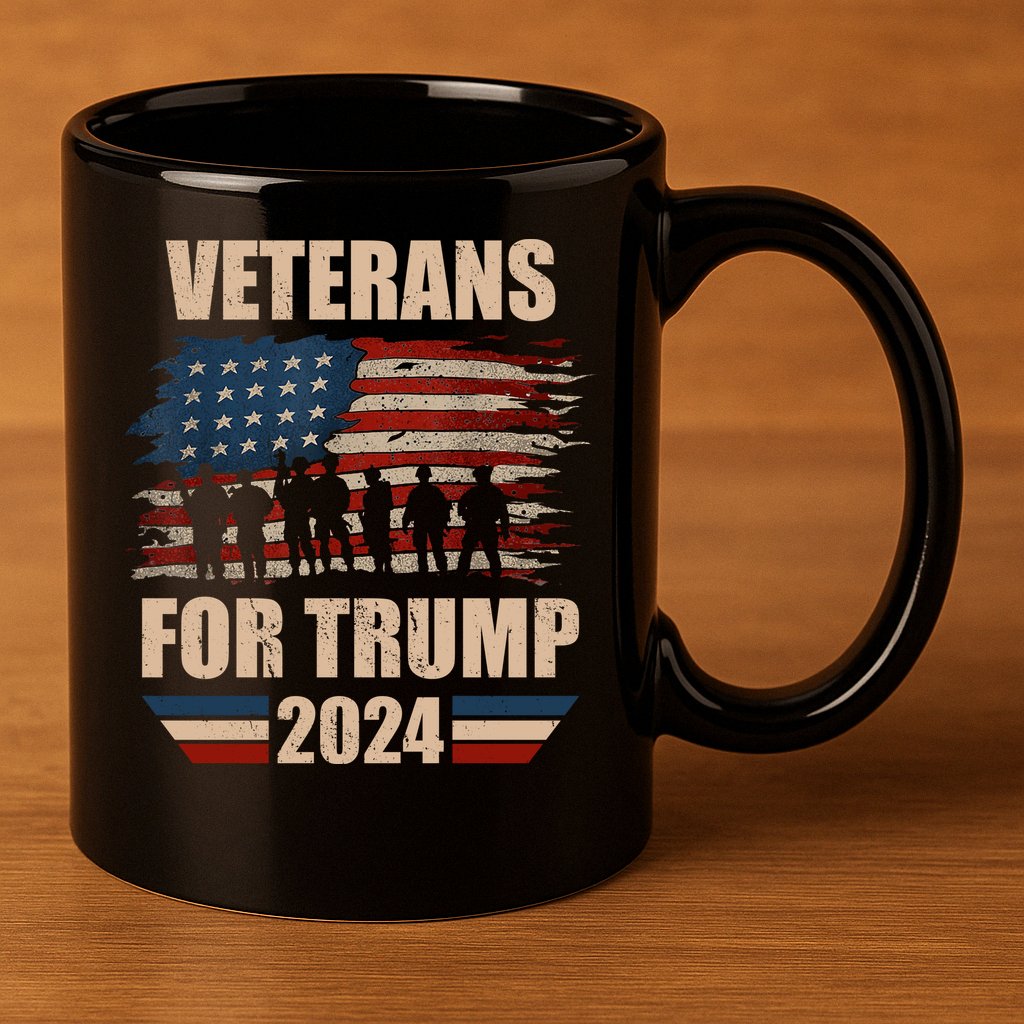 Veterans For Trump 2024 Pro American Troops 11oz C Handle Ceramic Mug