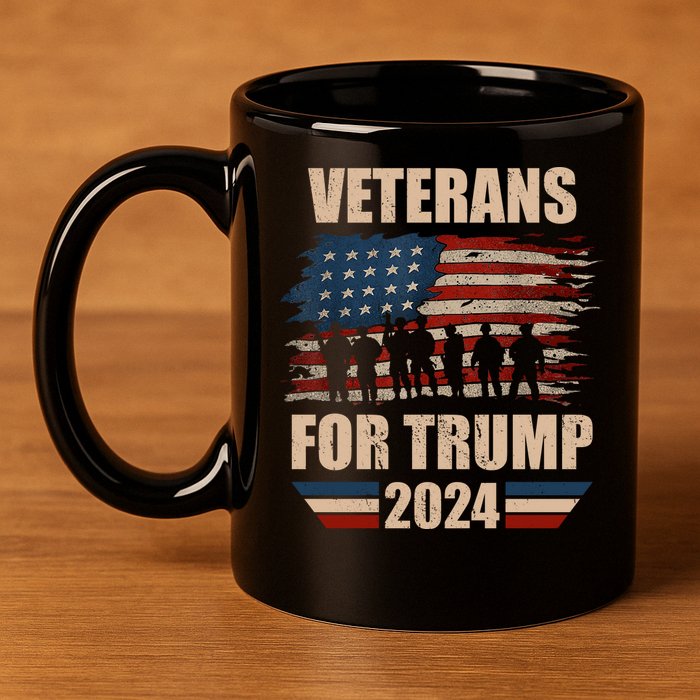 Veterans For Trump 2024 Pro American Troops 11oz C Handle Ceramic Mug