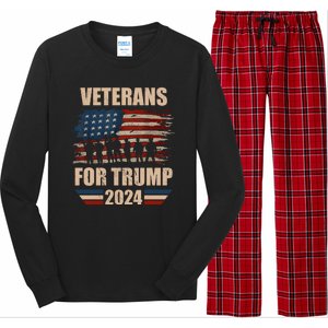 Veterans For Trump 2024 Pro American Troops Long Sleeve Pajama Set