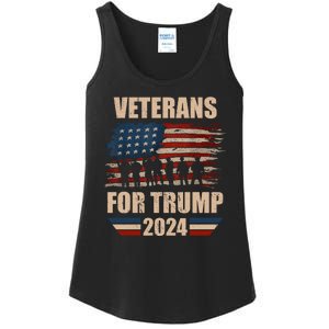 Veterans For Trump 2024 Pro American Troops Ladies Essential Tank