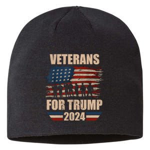 Veterans For Trump 2024 Pro American Troops Sustainable Beanie