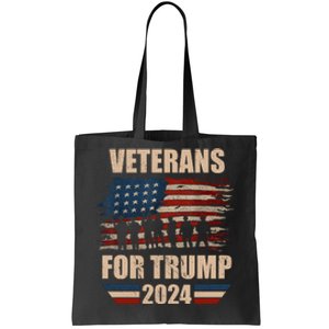 Veterans For Trump 2024 Pro American Troops Tote Bag