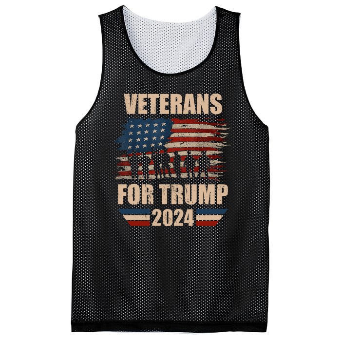 Veterans For Trump 2024 Pro American Troops Mesh Reversible Basketball Jersey Tank