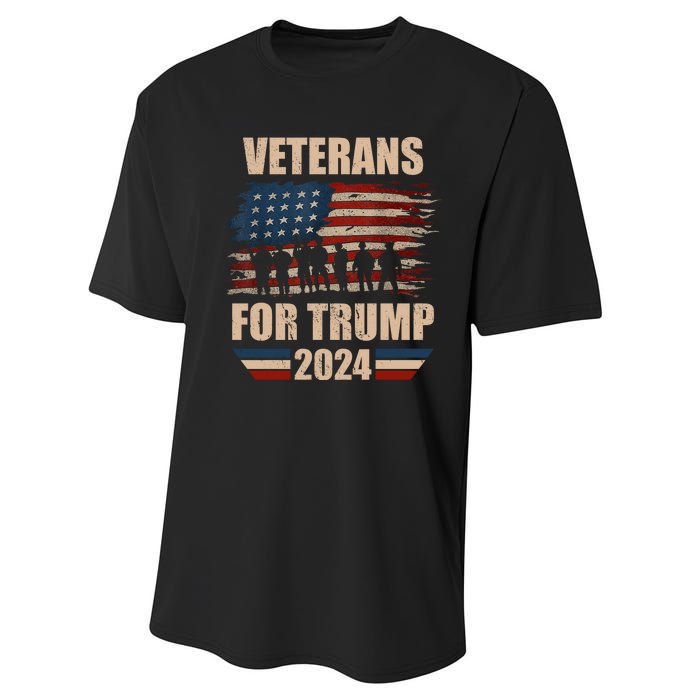 Veterans For Trump 2024 Pro American Troops Performance Sprint T-Shirt