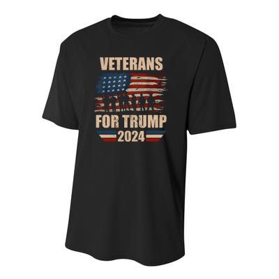 Veterans For Trump 2024 Pro American Troops Youth Performance Sprint T-Shirt