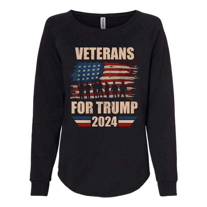 Veterans For Trump 2024 Pro American Troops Womens California Wash Sweatshirt