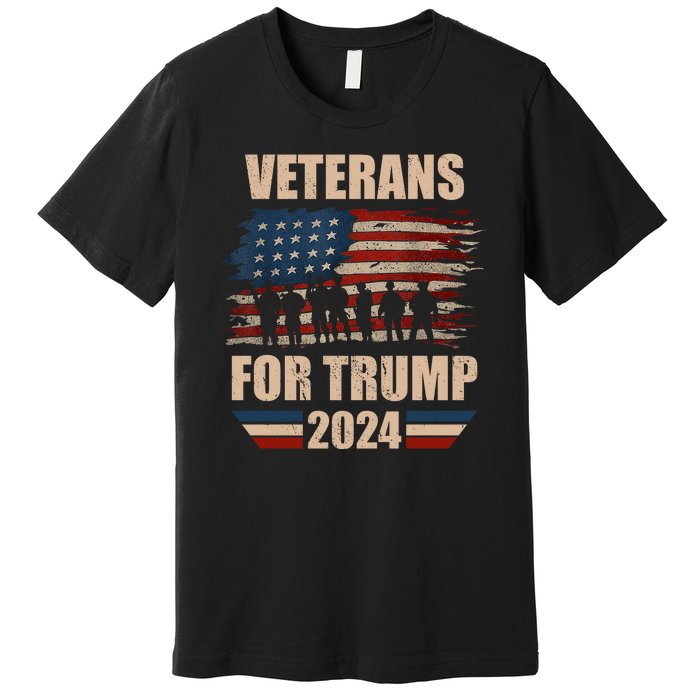 Veterans For Trump 2024 Pro American Troops Premium T-Shirt