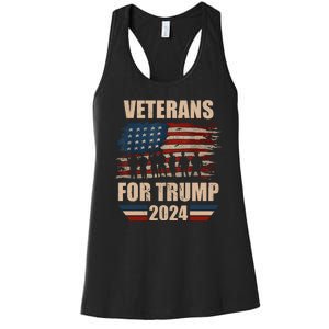 Veterans For Trump 2024 Pro American Troops Women's Racerback Tank