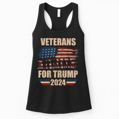 Veterans For Trump 2024 Pro American Troops Womens Tank Top