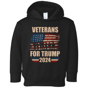 Veterans For Trump 2024 Pro American Troops Toddler Hoodie