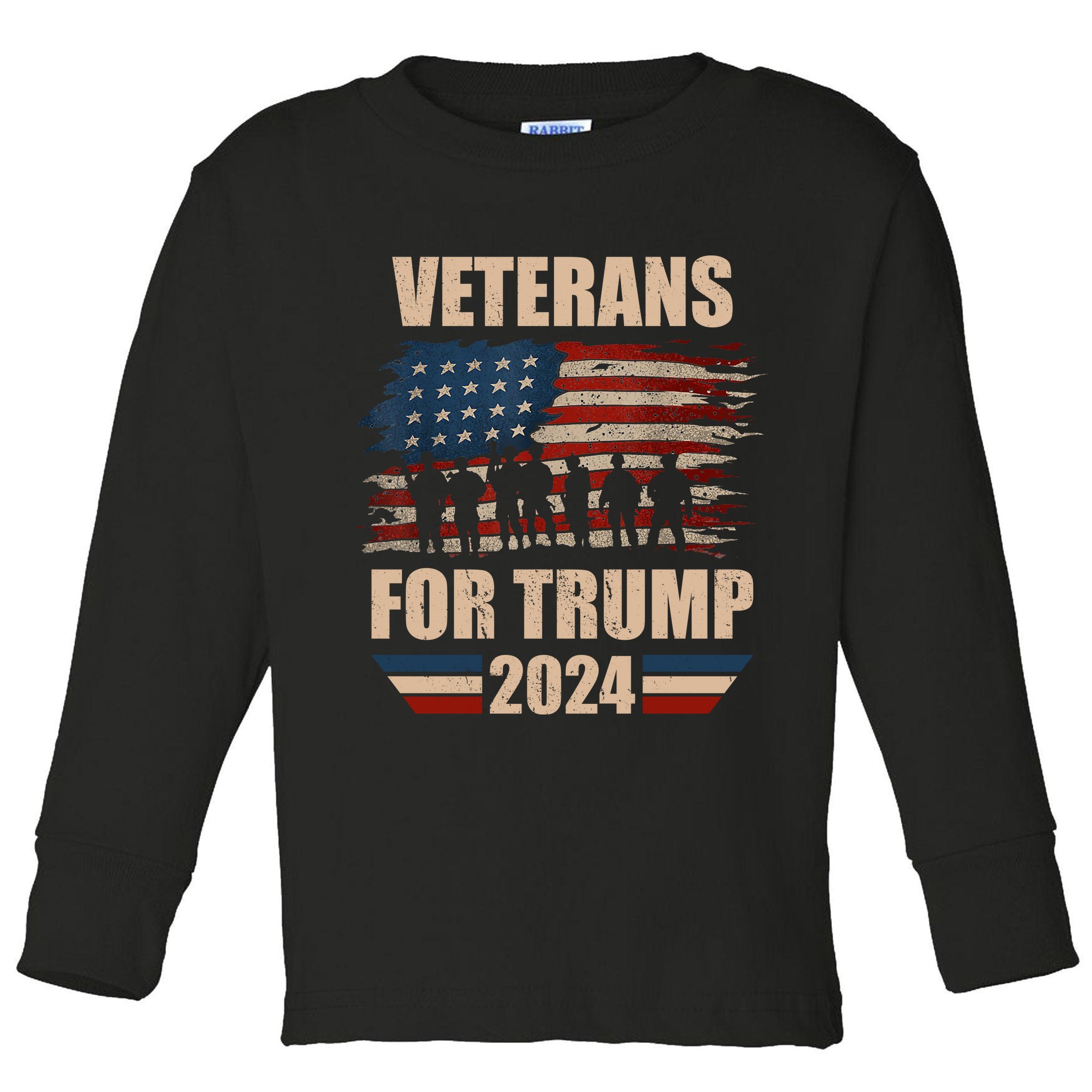Veterans For Trump 2024 Pro American Troops Toddler Long Sleeve Shirt