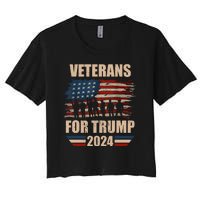 Veterans For Trump 2024 Pro American Troops Women's Crop Top Tee